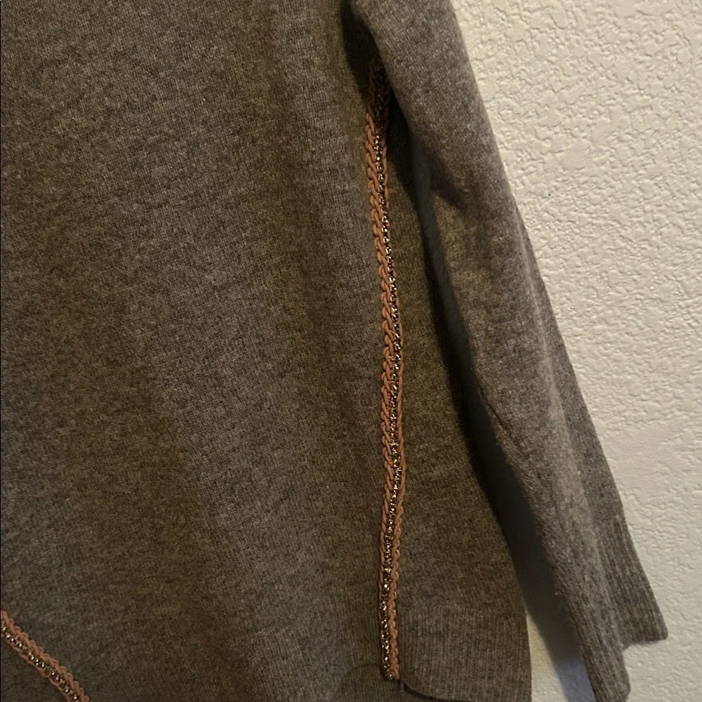 J. Crew Grey Sweater with Bronze Details